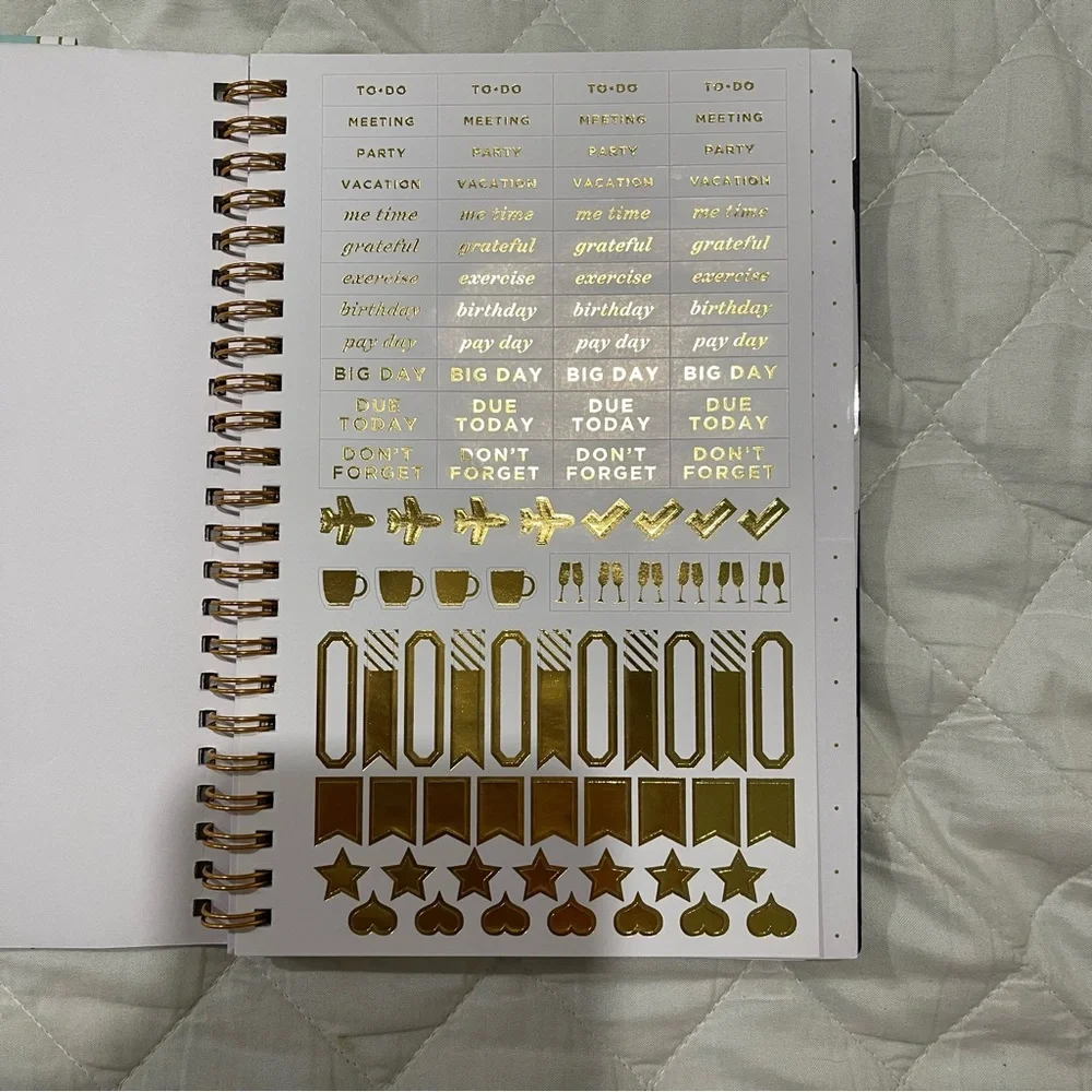 Blue Sky Floral Planner with Gold Accents